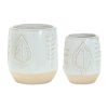 Container (Set of 2) 4.75"D x 4.25"H, 5.5"D x 5"H Porcelain