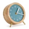 Desk Clock 3"D x 4.75"H Wood/MDF 1AA Battery, Not Included