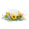 Mixed Sunflower Candle Ring (Set of 6) 15"D Polyester (Fits a 6" Candle)