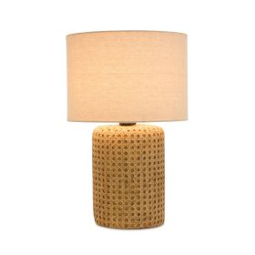 Table Lamp 18"H Cement/Linen