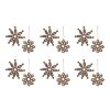 Snowflake Ornament (Set of 12) 4.75"D, 6.75"D Wood