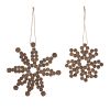 Snowflake Ornament (Set of 12) 4.75"D, 6.75"D Wood