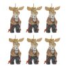 Moose w/Ski Poles Ornament (Set of 6) 5.5"H Wood