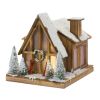 Ski Lodge 13.75"L x 14.5"H Wood 3 AA Batteries, Not Included