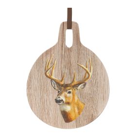 Cutting Board w/Deer 7.75"D x 10"H Wood