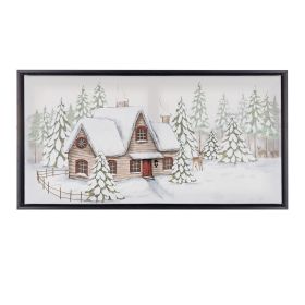 Winter Scene Frame 25"L x 13"H Canvas/Plastic