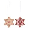 Gingerbread Snowflake Ornament (Set of 12) 4"H Resin