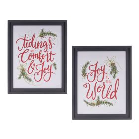 Joy and Tidings Frame (Set of 2) 14.25"L x 17.75"H MDF