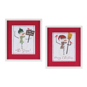 Snowman Frame (Set of 2) 12"L x 14"H MDF/Paper