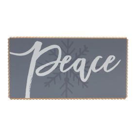 Peace and Snowflake Sign 24"L x 12.5"H MDF