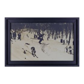 Vintage Skier Frame 18"L x 12"H MDF/Paper