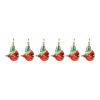 Gnome and Cardinal Ornament (Set of 6) 4.5"H Glass