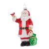 Santa Ornament (Set of 6) 6.25"H Glass