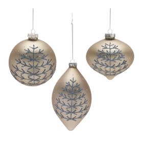 Ornament (Set of 6) 4"H, 4"H, 6.25"H Glass