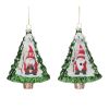 Gnome in Tree Ornament (Set of 12) 5.75"H Glass