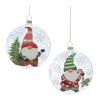 Gnome Ball Ornament (Set of 12) 4"D Glass