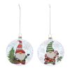 Gnome Ball Ornament (Set of 12) 4"D Glass