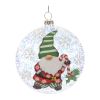 Gnome Ball Ornament (Set of 12) 4"D Glass