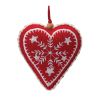 Heart Ornament (Set of 6) 4.75"H Wool