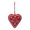 Heart Ornament (Set of 6) 4.75"H Wool