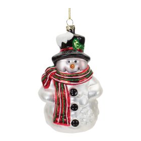 Snowman Ornament (Set of 6) 5.25"H Glass