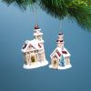 Church Ornament (Set of 6) 5.75"H, 6.25"H Glass