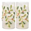 Mistletoe Candle Holder (Set of 2) 7.75"H Glass