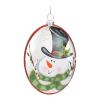 Snowman Disc Ornament (Set of 12) 5"H Glass