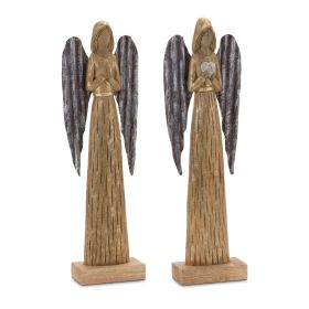 Angel (Set of 2) 22.75"H Wood/Iron