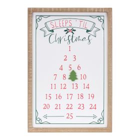 Sleeps Til Christmas Countdown 15"L x 22"H MDF/Wood