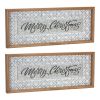 Merry Christmas Sign (Set of 2) 19.75"L x 8"H Metal/Wood