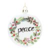 Peace and Noel Disc Ornament (Set of 12) 4.25"H Glass