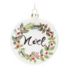 Peace and Noel Disc Ornament (Set of 12) 4.25"H Glass