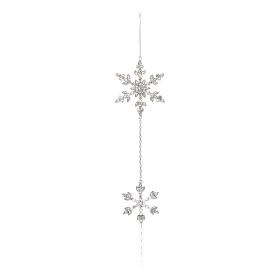 Snowflake Drop Ornament (Set of 6) 21"H Iron/Glass