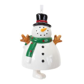 Snowman Ornament (Set of 12) 5.5"H Ceramic