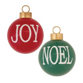 Noel and Joy Ball Ornament (Set of 6) 5"D Resin