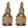 Fall Gnome Stack w/Animals (Set of 2) 11"H Resin