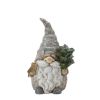 Gnome w/Wreath and Tree (Set of 2) 8.5"H, 9.75"H Resin