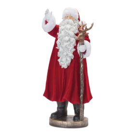 Santa w/Walking Stick 25.5"H Resin