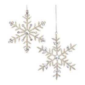 Snowflake Ornament (Set of 12) 5.25"H, 6"H Iron/Glass