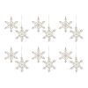 Snowflake Ornament (Set of 12) 5.25"H, 6"H Iron/Glass