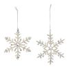 Snowflake Ornament (Set of 12) 5.25"H, 6"H Iron/Glass