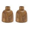 Vase (Set of 2) 6.25"H Wood