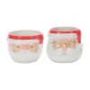 Santa Pot (Set of 2) 5.25"D x 4.25"H, 5.5"D x 5"H Ceramic