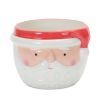 Santa Pot (Set of 2) 5.25"D x 4.25"H, 5.5"D x 5"H Ceramic