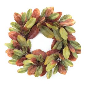 Magnolia Leaf Wreath 24"D Polyester