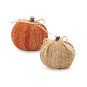 Pumpkin (Set of 2) 3"D x 2.5"H Foam/Polyester