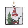 Gnome w/Tree Ornament (Set of 12) 4.75"H Metal