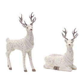 Deer (Set of 2) 12.5"L x 14.25"H, 13"L x 20.5"H Foam/Fabric