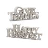 Happy Harvest and Give Thanks Sign (Set of 2) 7.75"L x 3.75"H, 9.75"L x 3.5"H Resin